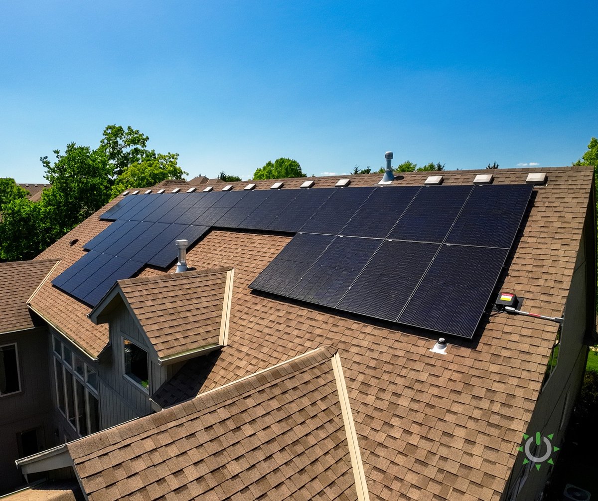 Shinnova installed solar panels on a residential home rooftop in Shawnee, KS