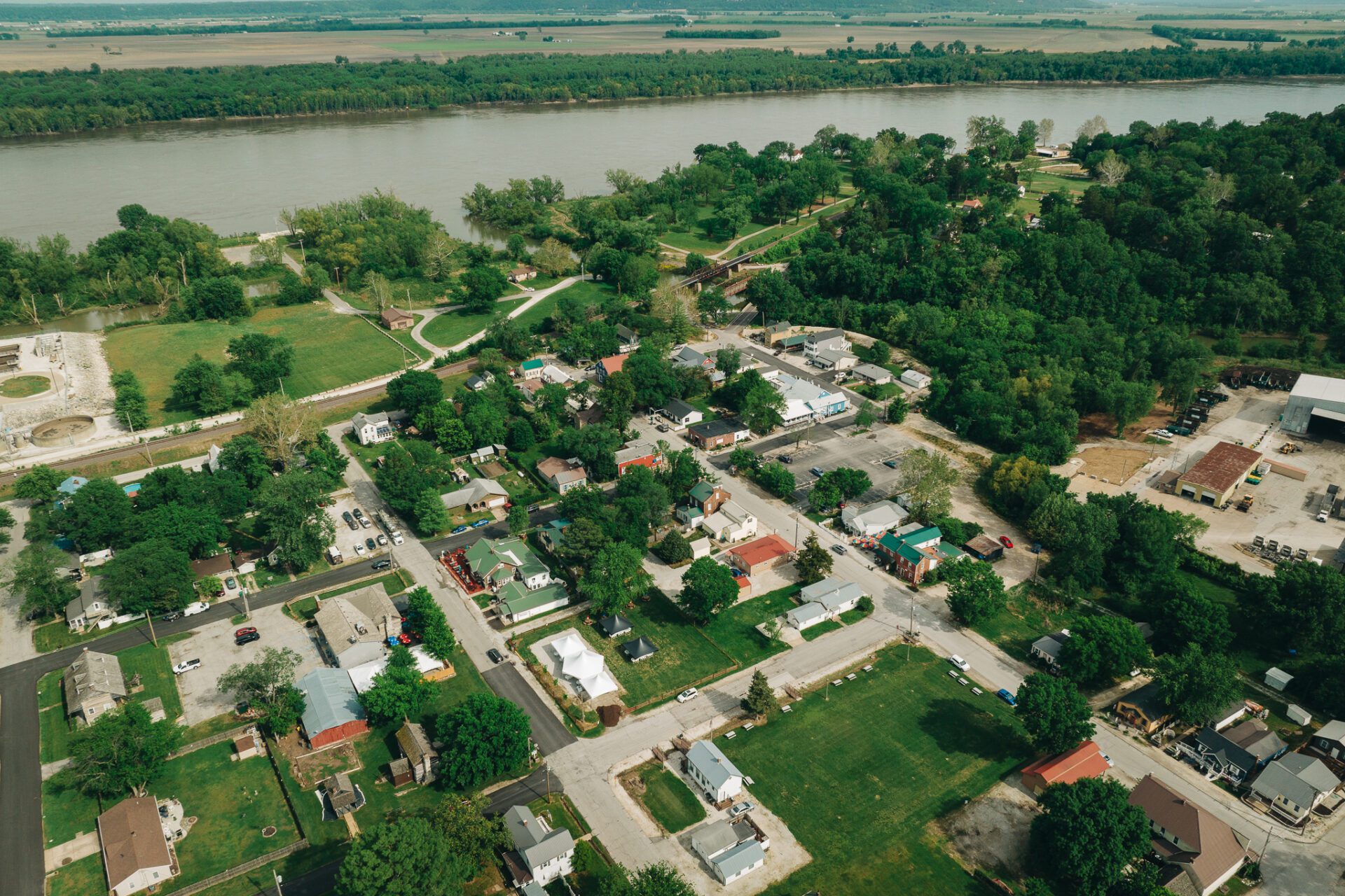 Aerial view of Kimmswick, MO