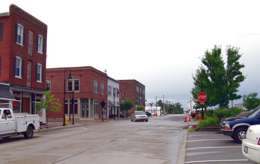 A view of downtown Wentzville from the street