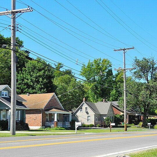 View of historic Chesterifeld homes from the street